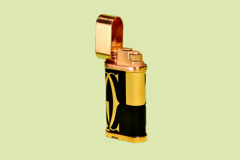 A gold and black lighter